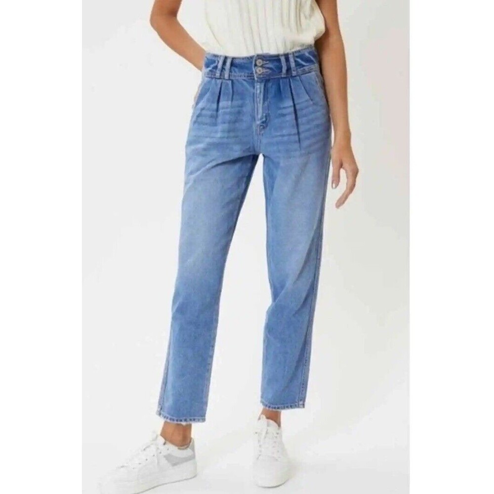 Kancan Tatiana High Rise Waist-band Pleated Mom Jean 11/29 KC7827M